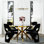 Ensemble de 2 chaises de salle à manger luxueuses en velours noir moderne avec pieds en acier inoxydable doré poli