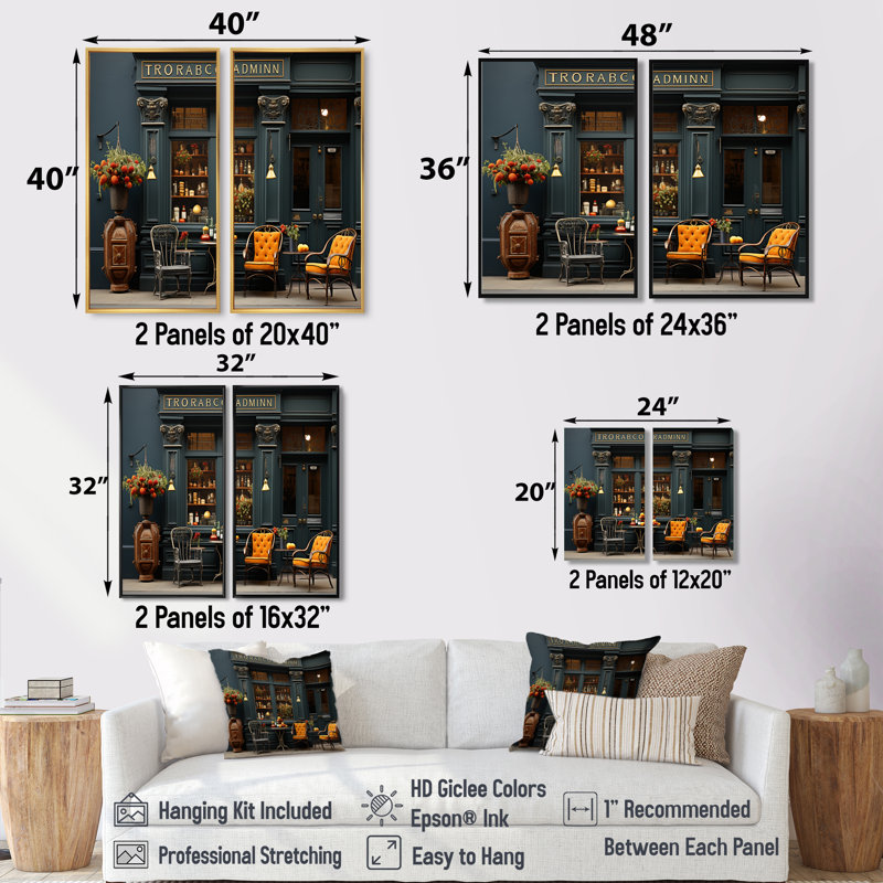 Photographie de café français - art mural traditionnel noir, 36" H x 48" W, Impression encadrée flottante, Silver