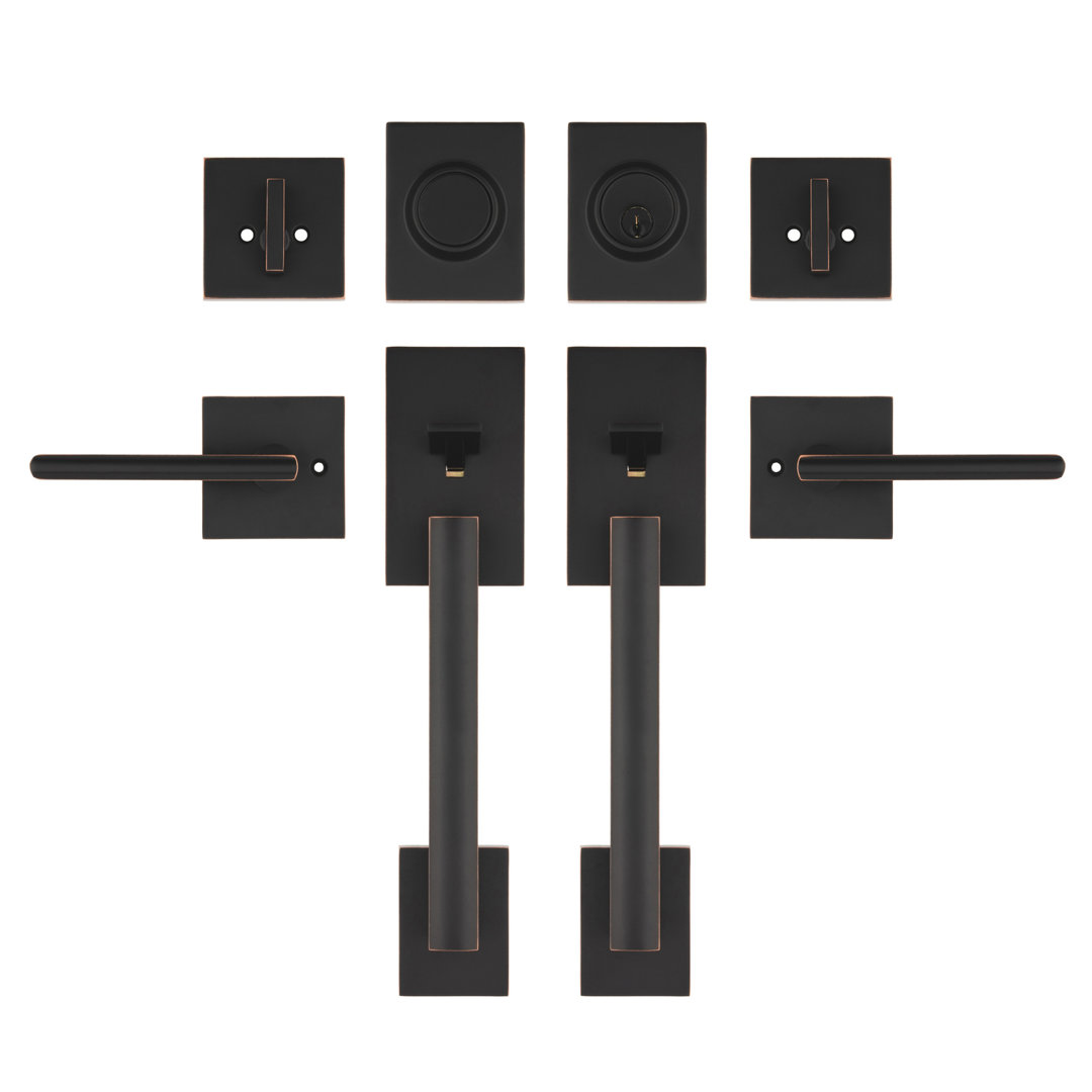 Handleset with Single Cylinder Deadbolt and Door and Rosette eModernDecor 