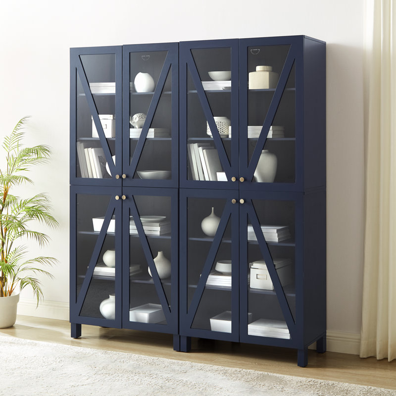 Cyndee 72'' Kitchen Pantry, Navy Blue