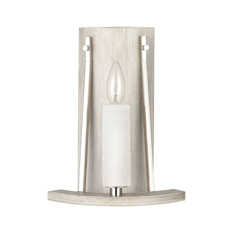 Applique murale 1 lumière de 12 po de hauteur White Stone - Nickel poli