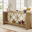 Console de canapé de style campagnard long de 70,9 po, entrée en bois et acier à 2 niveaux avec structure en métal, mobilier de couloir rustique pour le salon et le vestibule