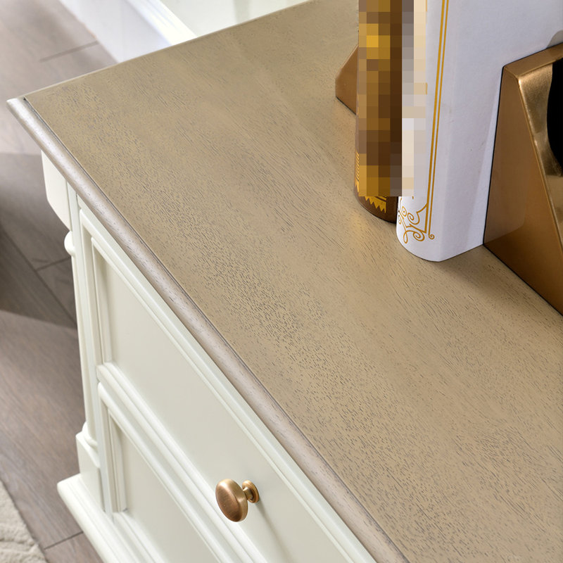 Crédence de rangement American, Blanc / Gris, H 22,44 po x l 70,78 po x P 16,93 po