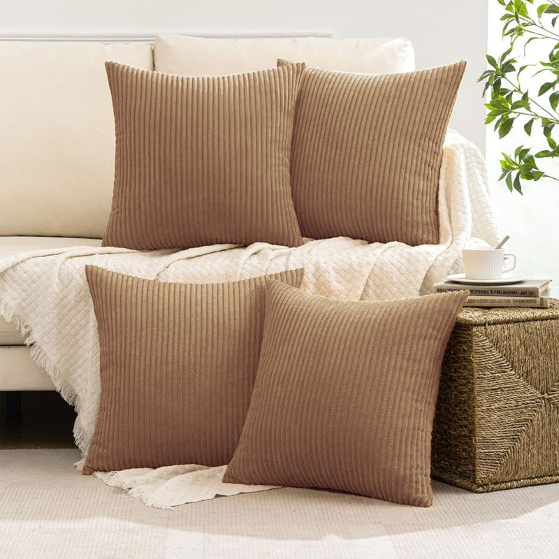 Corduroy Throw Pillow, Camel