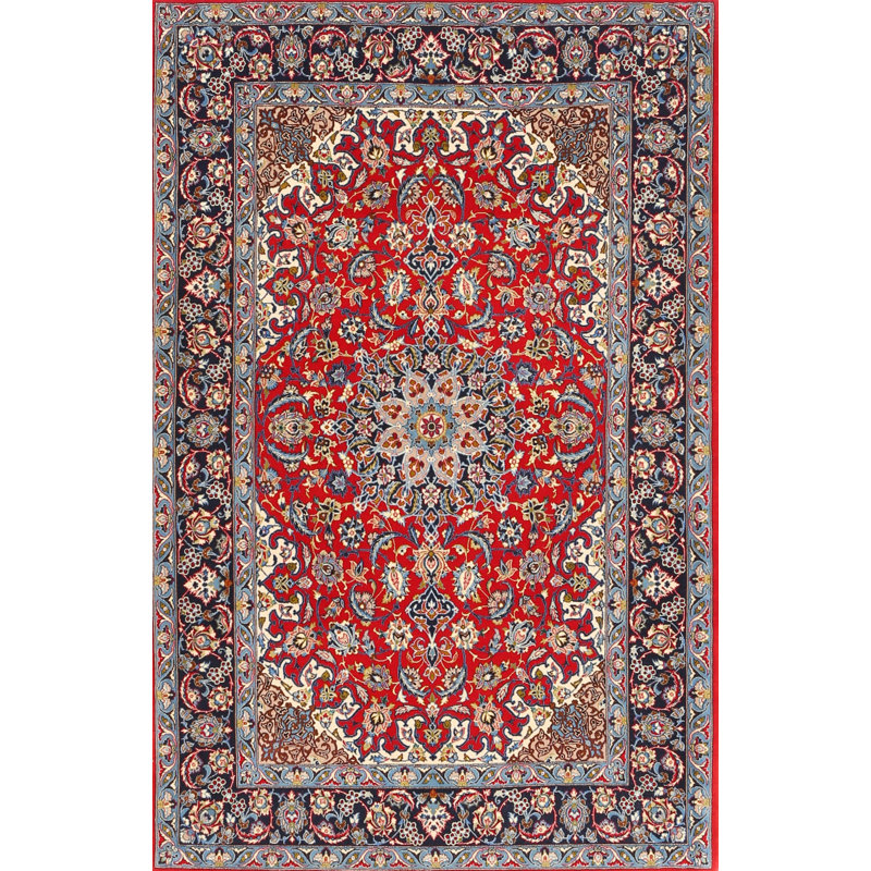 Tapis rouge / noir en laine Meaghan, Rectangle 6 pi x 9 pi