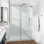 56-61" W x 72" H Frameless Single Sliding Shower Door with 3/8" (10mm) Clear Tempered Glass, Shatter-Resistant Film & Installation Hole Locator - Round Top Rail