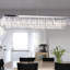 Luminaire suspendu rectangulaire à 8 lumières pour îlot de cuisine avec détails en cristal Allen