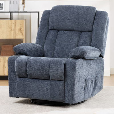 Chaise berçante pivotante inclinable avec porte-gobelet