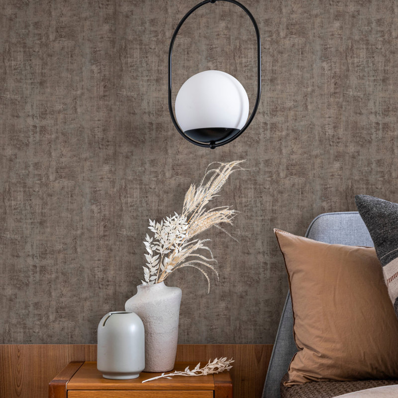 Ninti Industrial Effects Glass Stone Concrete Texture Wallpaper Roll 10.05m x 53cm, Brown