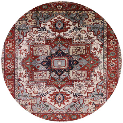 Tapis oriental rouge / gris / ivoire