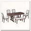 Ensemble de table de salle à manger 6 pièces, avec 4 chaises d'appoint rembourrées et banc-1666990523