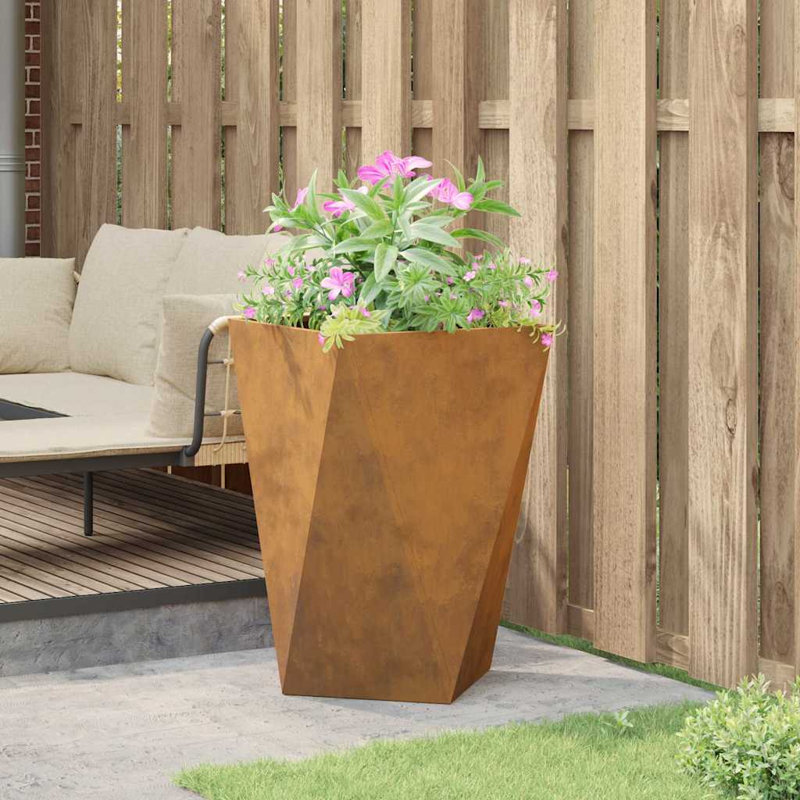 Planter Box, Rusty, 75cm H x 50cm W x 50cm D