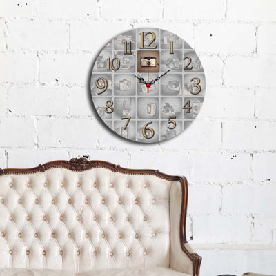 Horloge murale élégante Elegant, 15,7 po de diamètre | 100% panneau de fibres à densité moyenne avec une épaisseur de 0,2 po | Décoration élégante pour le salon, le bureau et la chambre à coucher | Design moderne, parfait pour l'élégance et la