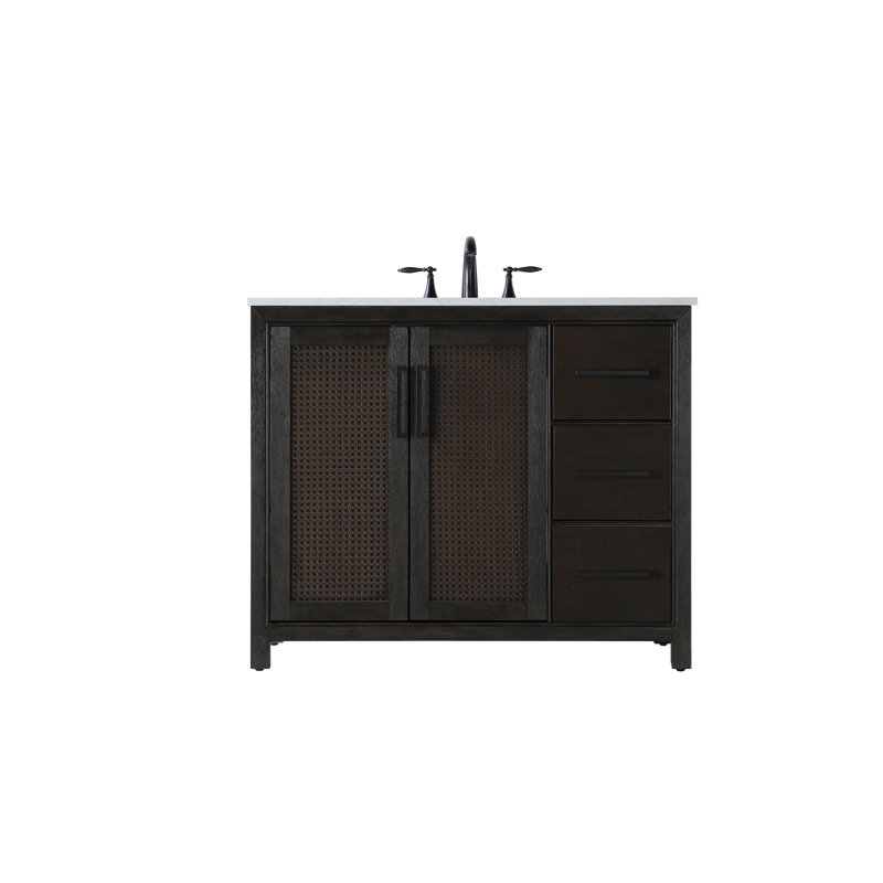 Meuble-lavabo simple 42 po, Chêne chocolat