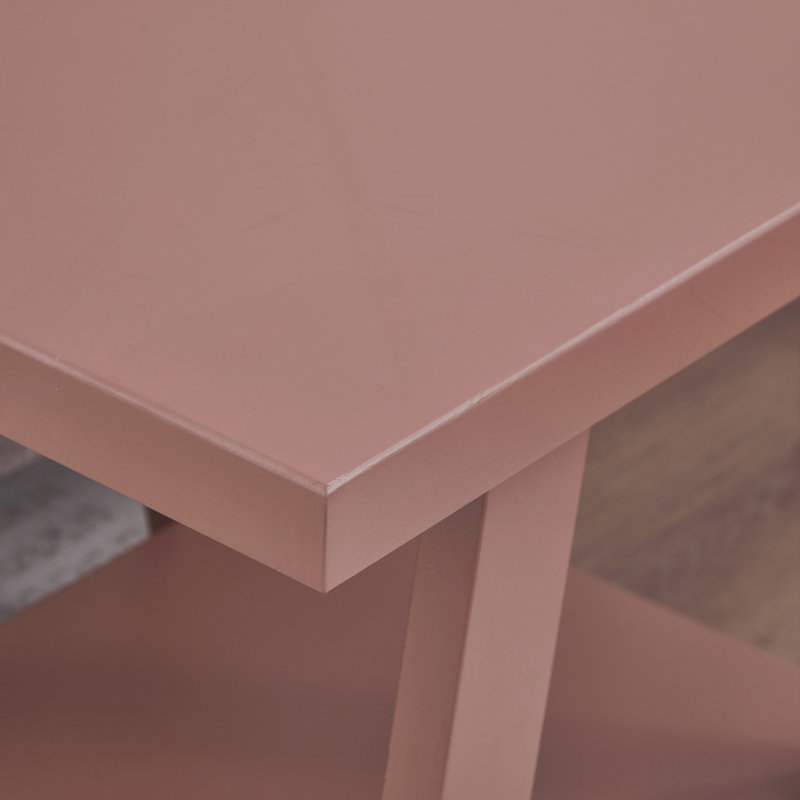 Table de bout avec tablette Contemporary, Red, Rouge, Rouge