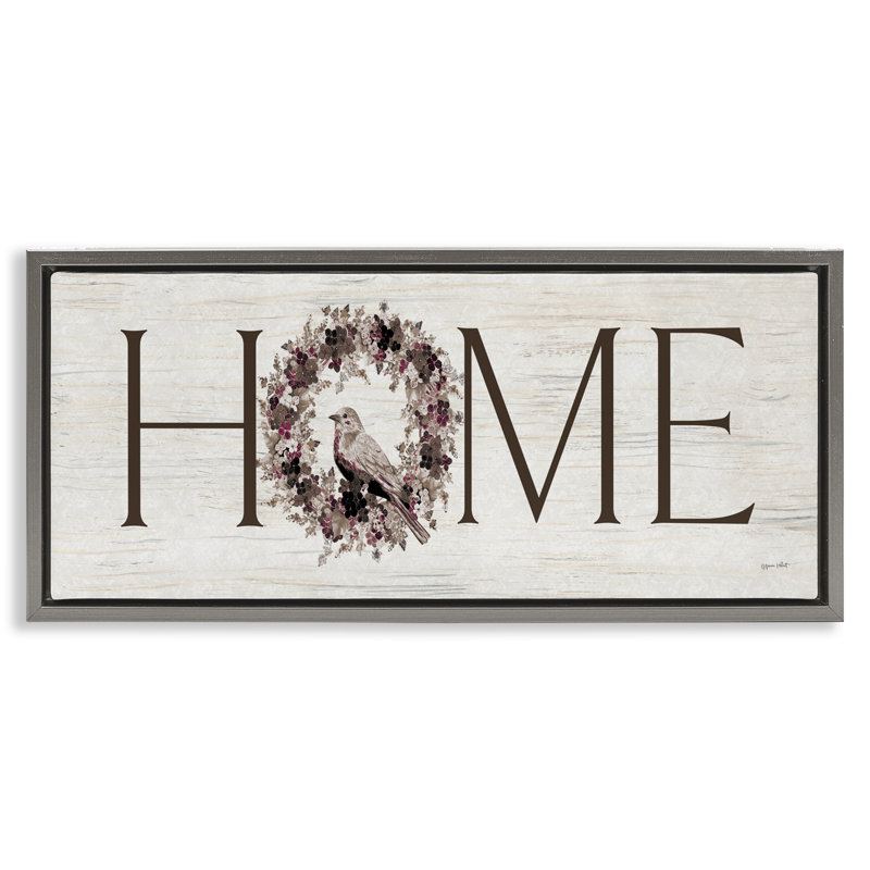 Cadre flottant Home Home, Cadre flottant gris lustré, H 11 po x l 25 po