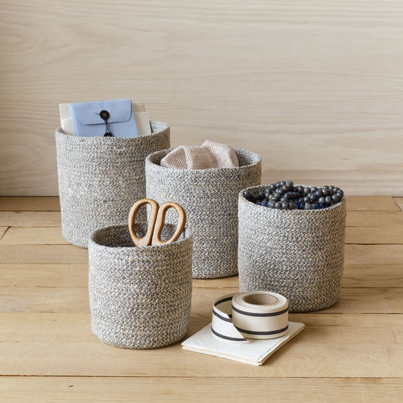 Gracie Oaks Berkey Fabric Basket, Slate