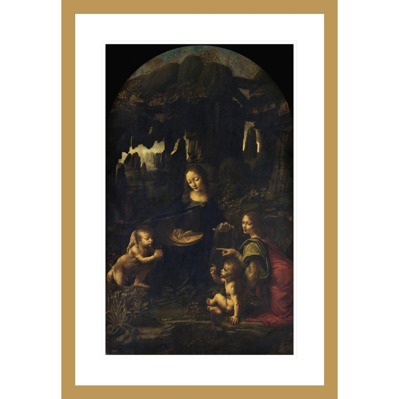 «Madonna of the Rocks» par Leonardo Da Vinci, impression giclée encadrée, H 29,5 po x l 20,41 po