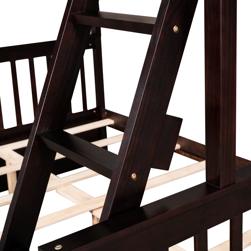 Twinfull Bunk Bed With Functional Storage Solid Construction In, Espresso