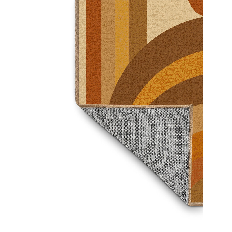 Machine Washable Holiday Thanksgiving Modern & Contemporary Abstract Rug in Brown – LightBrown Binding, 7x9