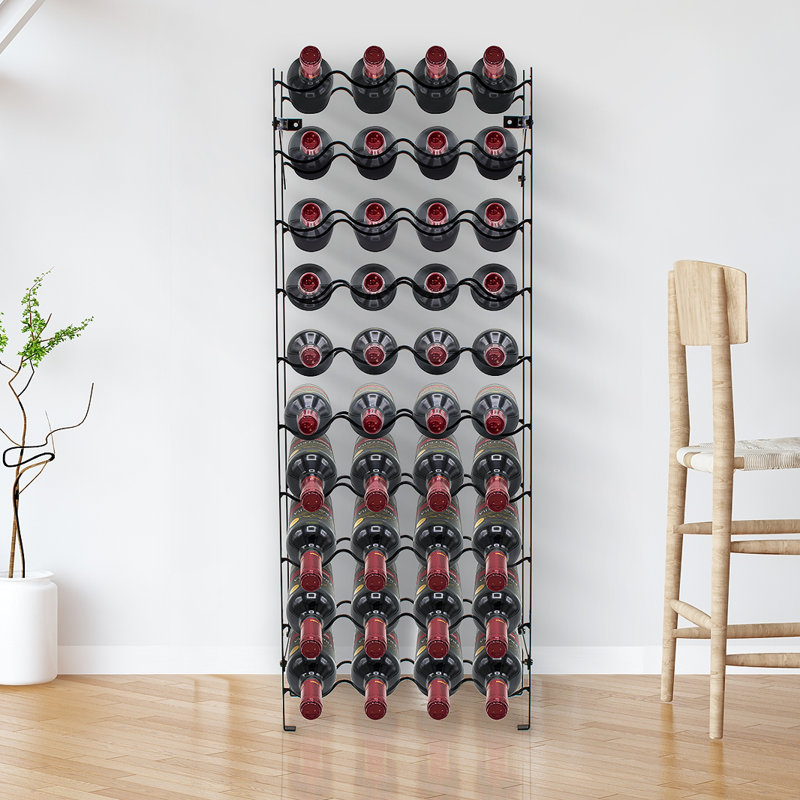 40-Bottle Freestanding Wine Rack Stand, 39.5" Tall, 39.5" H x 15" W x 9.5" D