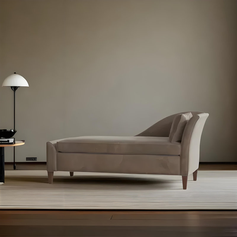 Méridienne simple et moderne, Taupe, Orienté à droite