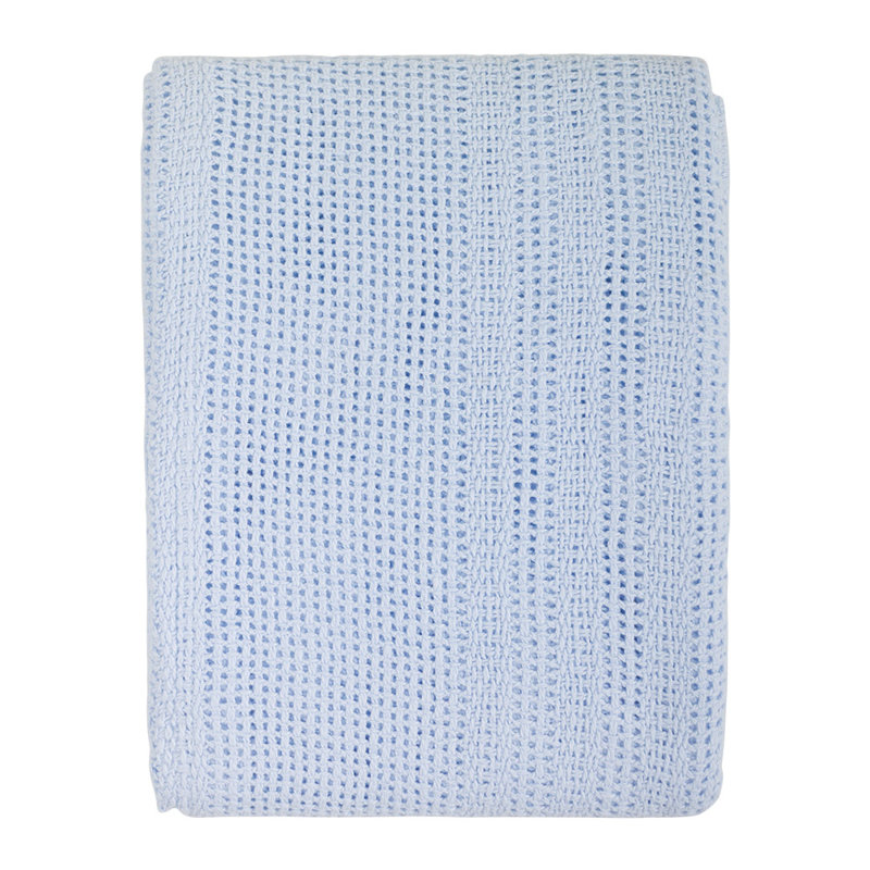 Muth Cotton Baby Blanket, Lemon/Blue