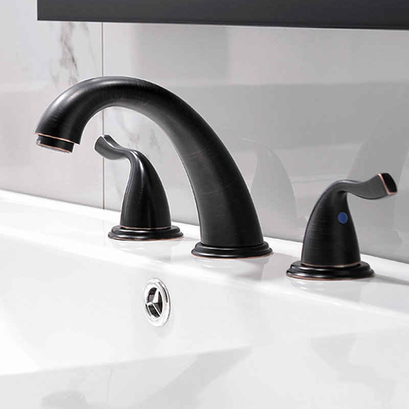 Widespread 2-handle Bathroom Faucet with Drain Assembly, Oil Rubbed Bronze