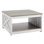 31.5" Farmhouse Coffee Table, Square Coffee Table with Open Storage Compartment, Wooden Rustic Cocktail Table for Living Room, Bedroom, Apartment, Studio, Gray & White