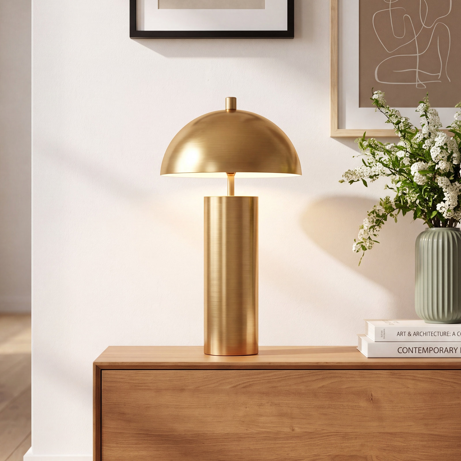 Metal Table Lamp, Brass