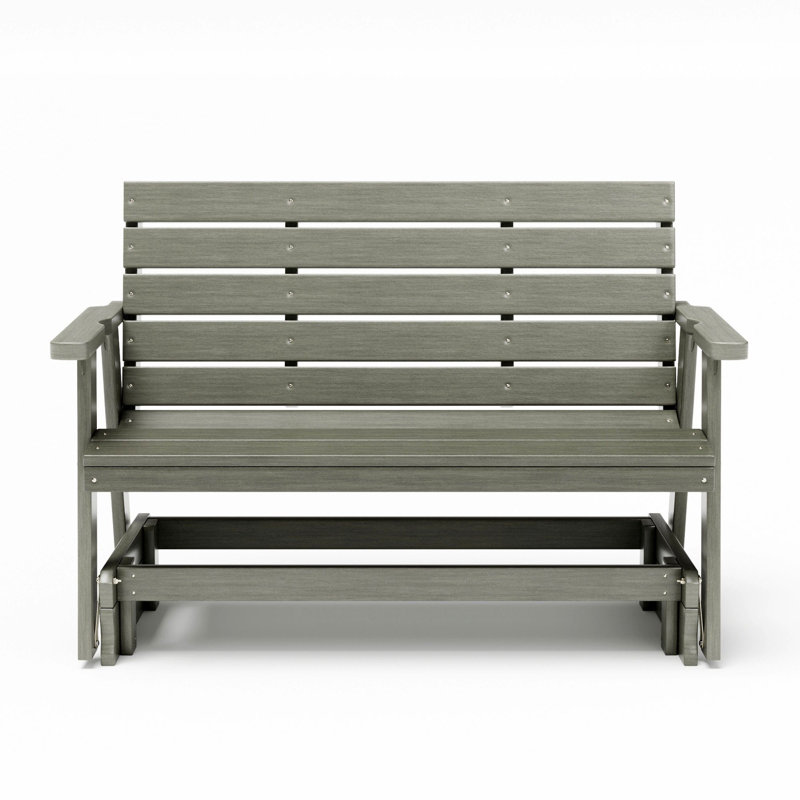  Fauteuil oscillant en composite de 4 pieds Amish Made - Grain de bois gris, Bois flotté gris grain de bois