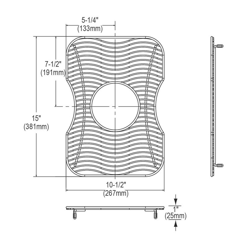 Grille d’évier 15 po x 11 po