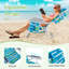 Chaise de plage pliante en aluminium pour adulte Goplus avec sac de rangement