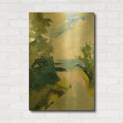 'Rounding The Bend' By Ann Gordon Gold Metal Wall Art, 24" x 36"