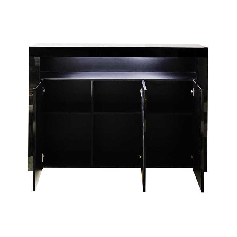 Crédence de rangement l 51,18 po Jazzleen, Noir