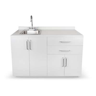 48 po Armoire de rangement pour salle de cuisine à 2 tiroirs avec évier gauche prêt à assembler W