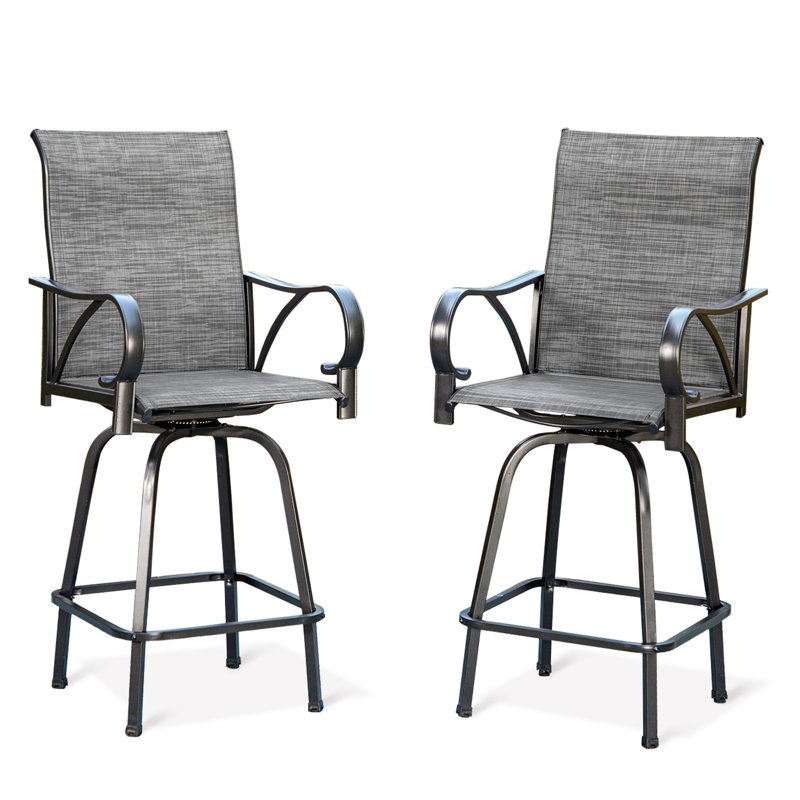 Alyssia 29" Patio Bar Stool, Dark Gray