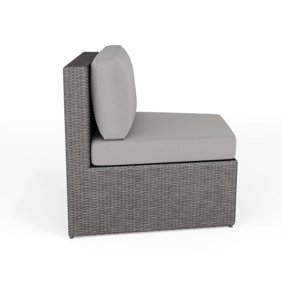 Martha Stewart Bedford Outdoor Modular Rattan Wicker Sectional Sofa Seats And Side Table by Martha Stewart