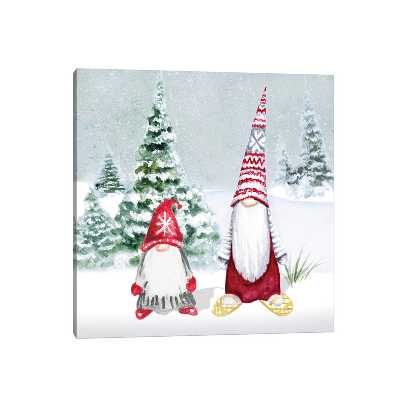 Gnomes On Winter Holiday II by Janice Gaynor - Wrapped Canvas Gallery-Wrapped Canvas Giclée, 30.48 cm H x 30.48 cm W