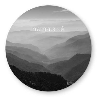 Namaste Monochrome Round Rug - Gray Quotes & Motivational Decor