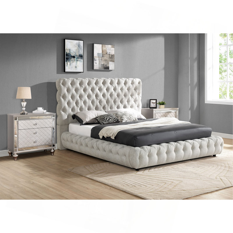 Tête de lit et pied de lit capitonnés 1pc