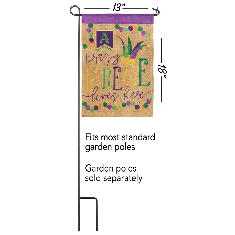 Drapeau de jardin en polyester Azora, H 18 po x l 13 po