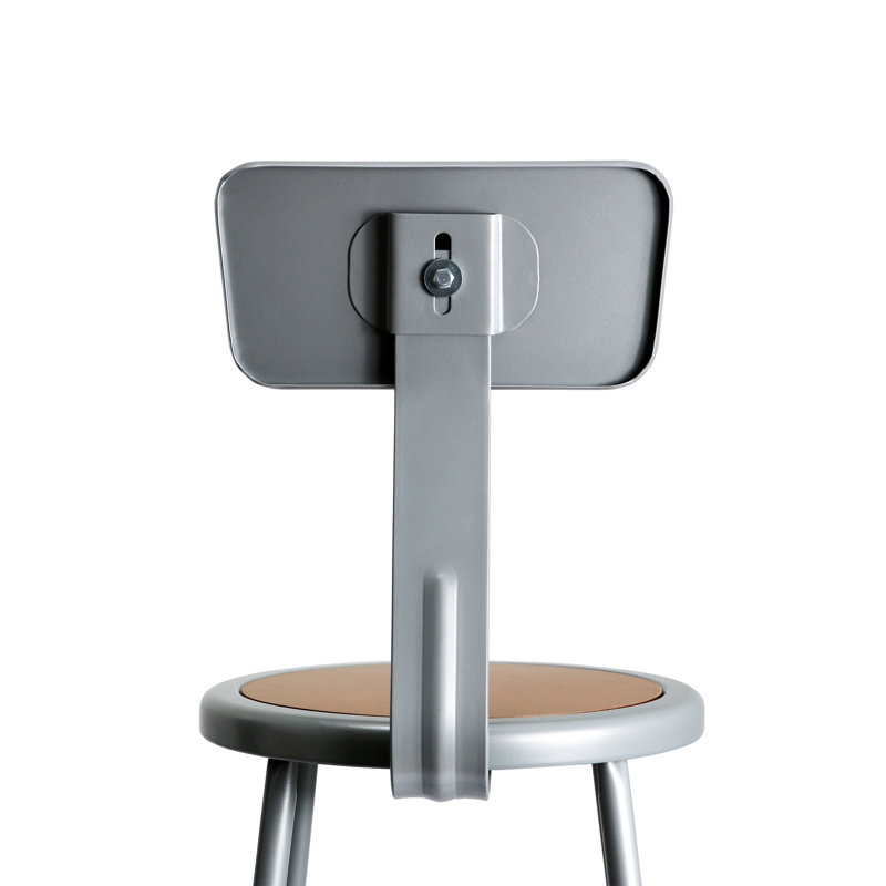 Felix  Steel Stool with Backrest,  Assembly Ready, Brown/Gray, Gray, Counter Stool (24" Seat Height)