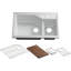 Indio® 33" L x 21.125" W Double Basin Undermount Kitchen Sink with Accessories-1855539257-1862850631
