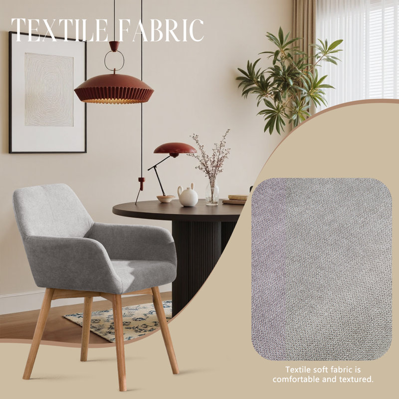 Chaise avec accoudoirs rembourrée Philodendron, gris