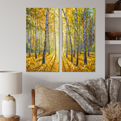 " Path To The Birch Forest " 2 - Pieces Painting Print