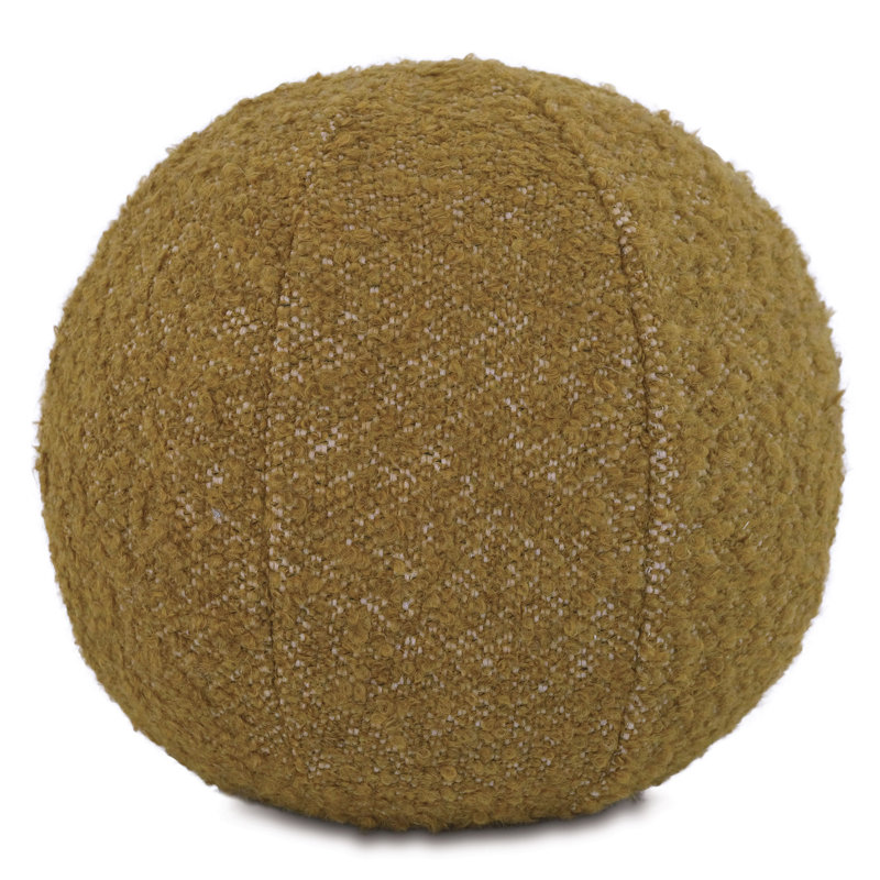 Marl Circular Pillow Cover & Insert, Mustard