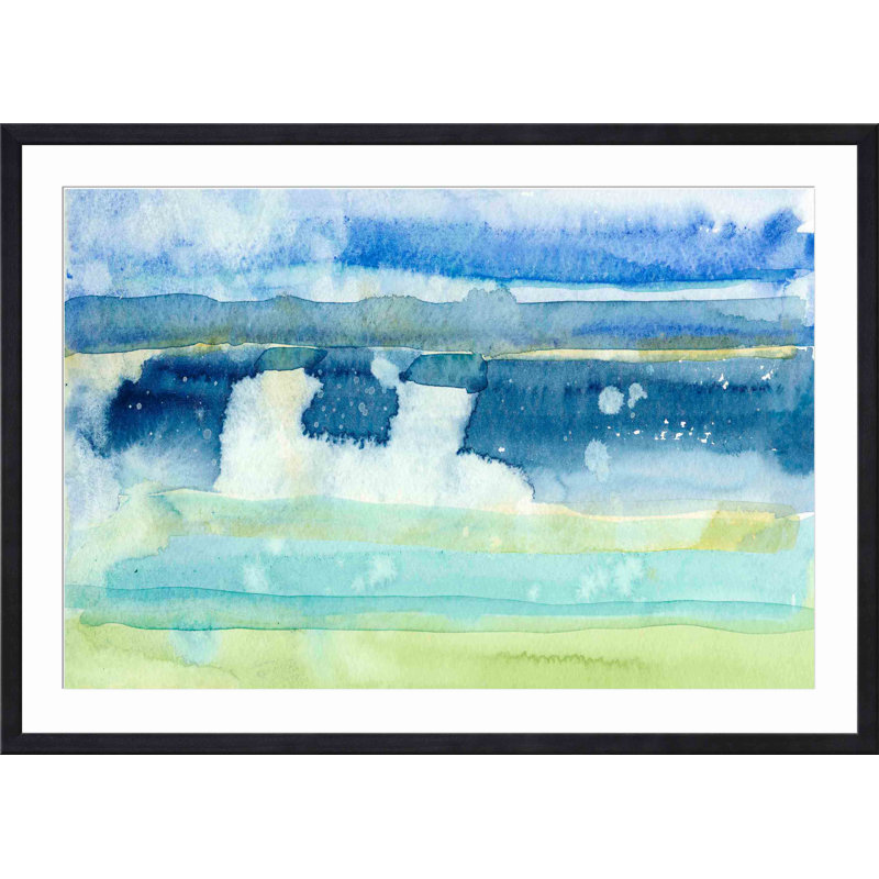 «Gulf Shore I» par Alicia Ludwig - peinture encadrée, Noir, H 12 po x l 12 po