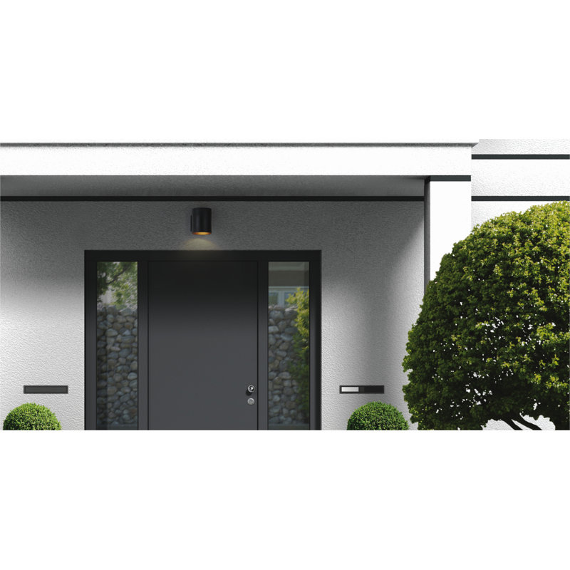 Barbara Aluminum Wall Light, Black, 7.25" H x 5" W x 6.25" D