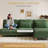Modern 100" Corduroy Armless Modular Sofa With A Chaise Longue-19738094
